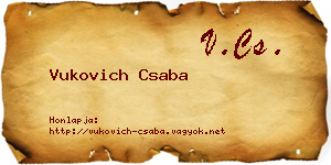 Vukovich Csaba névjegykártya